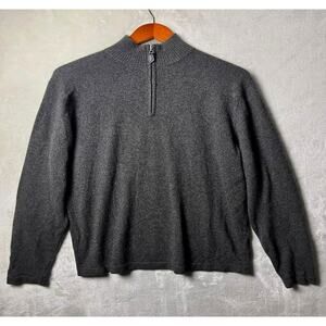 Daniel Bishop Cashmere Quarter Zip Pullover Men's M Luxury Matcha Sweater Preppy